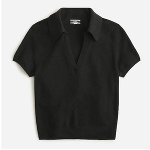 J.Crew Featherweight cashmere collared short-sleeve sweater